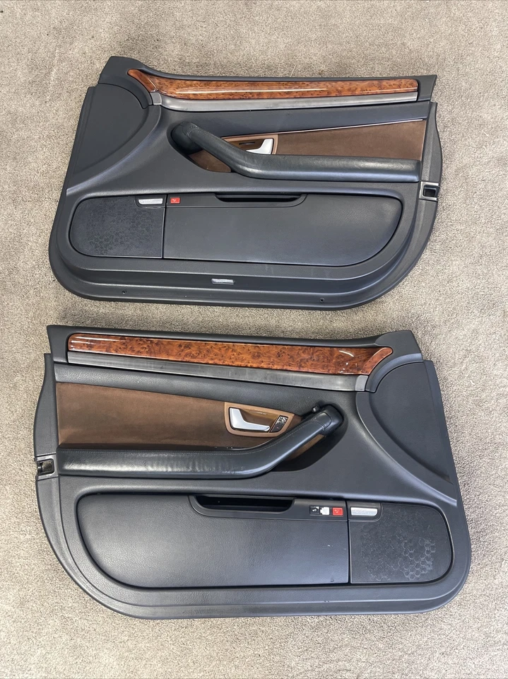 Audi A8L Quattro 2004-2010 conjunto de paneles de puertas delanteras eléctricas OEM negro/bronceado/madera Foto 1 de 4
