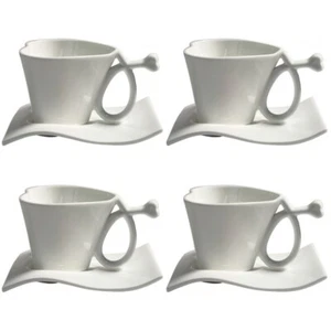 4 Sets Coffee Cup And Saucer Office Modern Coffee Mug Aesthetic - Picture 1 of 12