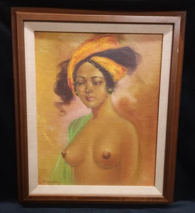 Original Siswanto Bali 83 Women Oil on Canvas Indonesia Art Painting Signed - Picture 1 of 21