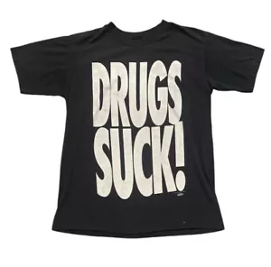 Vintage 1991 Winterland DRUGS SUCK! New Kids On The Block Shirt USA Size L - Picture 1 of 9