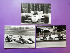 4 alte Pressefotos Jacques Laffite Williams Formel 1 GP Long Beach + Test 1983
