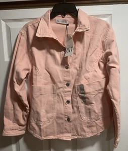 Zara Kids GIRLS Pink Denim Jacket Size 13-14 BRAND NEW NWT - Picture 1 of 7