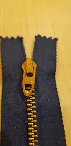 Vintage Talon 42 Zip Zipper Navy Jean brass teeth. 6.5 inches - Picture 1 of 3