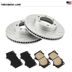 Front Drilled Disc Rotors + Brake Pads for Toyota Tacoma FJ Cruiser 4Runner USA - Bild 1 von 12