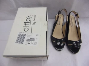 Lotus Footflex Wedge Open Toe Slip-on Back Strap Shoes Black Size 5E New - Picture 1 of 5