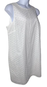 Vestido Liz Claiborne Talla 0X Ojales Blanco Playa Bolsillos - Imagen 1 de 8