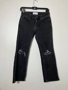 Abercrombie Kids jeans 11/12 Black Bootcut Distressed Casual School 25” Inseam - Picture 1 of 7