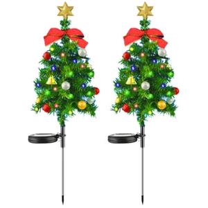 2PCS LED Tree Landscape Light with Star Solar IP65 Waterproof Xmas Tree Outside - Photo 1 sur 11