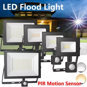 LED Flood Light 10-100W PIR Motion Sensor Spotlight Outdoor Garden Security Lamp - Picture 1 of 15