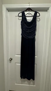 Mono R&M Richards azul acanalado drapeado sin mangas para mujer talla 6 ropa de vacaciones - Imagen 1 de 5