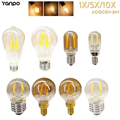 E27 E14 Led Filament Light Bulb 360 24V Lights 4W Replace A60 Decorative Room - Image 1 of 4