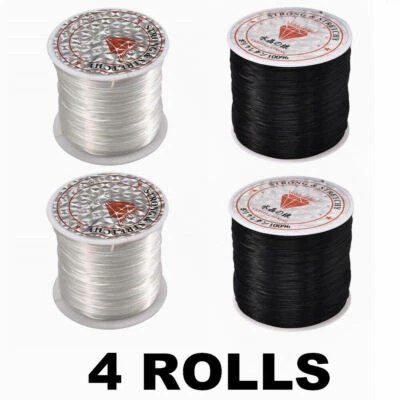 4 Rolls Beading Elastic Cord String Strong Stretchy Crystal Thread Bracelet DIY - Image 1 of 4