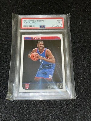 2014-15 NBA Hoops Joel Embiid Rookie RC PSA 9 Mint 263 Philadelphia 76ers MVP - Image 1 of 2