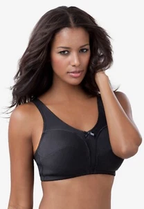 NWOT Comfort Choice Wireless Back Hook Cotton Black Bra Size 54G - Picture 1 of 1