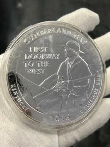 Moneda de cuarto de dólar Cumberland Gap Kentucky 2016 plata pura de 5 oz regalo - Imagen 1 de 5