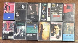12 Classic Rock Cassettes, Used, Joe Satriani, Billy Idol, Robert Palmer, Heart, - Picture 1 of 1