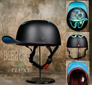 DOT Retro Baseball Cap Motorcycle Half Helmet Open Face Scooter Moped Jet Helmet - Picture 1 of 21