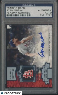 Stan Musial Salón de la Fama Firmado 2013 Topps Persiguiendo Historia Cardenales PSA/ADN AUTO Foto 1 de 2