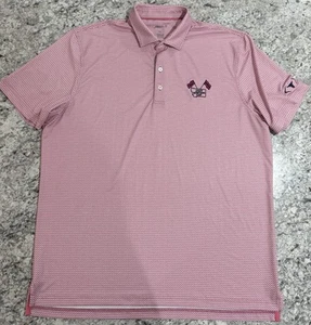 Johnnie-O Performance Golf Polo Shirt Mens XL Red Geometric PGA Montana Cup - Picture 1 of 9