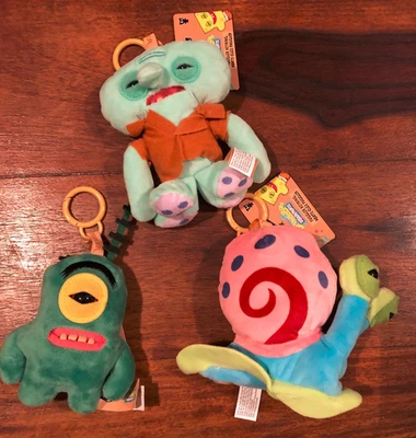 Fuggler SPONGEBOB  friends keyrings x 3 - new with tags - image 1 of 2