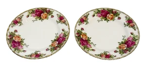 Juego de 2 platos de postre ensalada Royal Albert Old Country Roses 1962 Inglaterra de colección 8" - Imagen 1 de 5