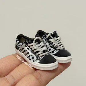 Action Figure Accessories Sneakers 1/6 Scale Black Checkerboard Shoes 12'' Doll - Picture 1 of 8