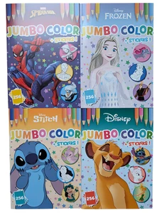 Malbuch Jumbo Color mit 256 Bildern & Sticker Spider-Man Frozen Disney Stitch - Bild 1 von 10