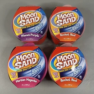 NOS (4 Pack) 10oz Moon Sand Spinmaster Planet Purple Rocket Red Martian Magenta - Picture 1 of 4
