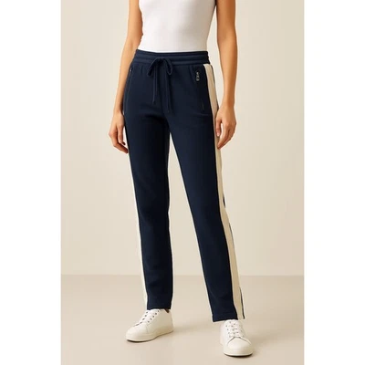 Pantalones deportivos Pam & Gela para mujer negros a rayas laterales con cordón talla pequeña ropa de salón Foto 1 de 4