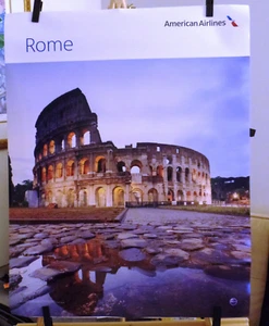 AMERICAN AIRLINES POSTER TO ROME - Picture 1 of 1