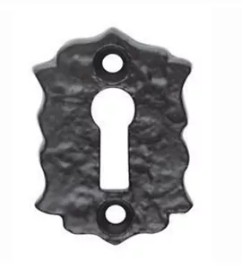 Rustikale - geformte Schlüsselloch offene Rosette in schwarz Gusseisen SONDERANGEBOT 37330 - Bild 1 von 2