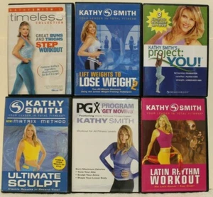 6 Kathy Smith Workout DVD Menge zeitlose Schritt Lebensgewichte 2 lateinamerikanische Rhythmus Skulptur - Bild 1 von 8