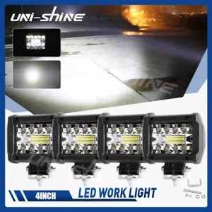 4PCS 4"Inch LED Work Lights Bar Spot Flood Pods Driving Tractor Off-Road 4WD 12V - Picture 1 of 8