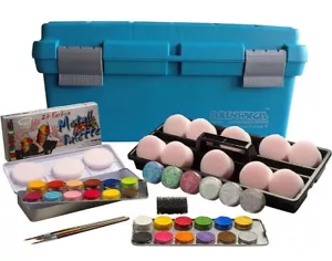 Eulenspiegel Schminkkoffer Schmink Koffer 24 Profi Aqua Farben Glitzer Schwämme - Bild 1 von 6