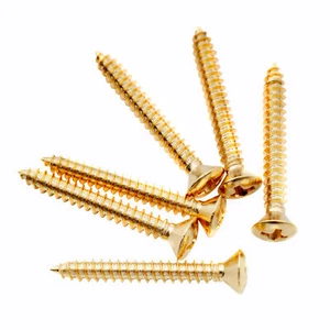 Musiclily Ultra 6Pcs Gold 3x25mm Stainless Steel Countersunk Strap Button Screw - Picture 1 of 5