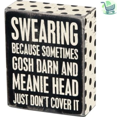 Letrero humorístico de caja de lunares negros de 4"x5" - Regalo perfecto para los amantes de la decoración Foto 1 de 3