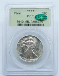 1940 Walking Liberty 50c Half Dollar PCGS PR65 CAC OGH Old Holder - U1011 - Picture 1 of 7