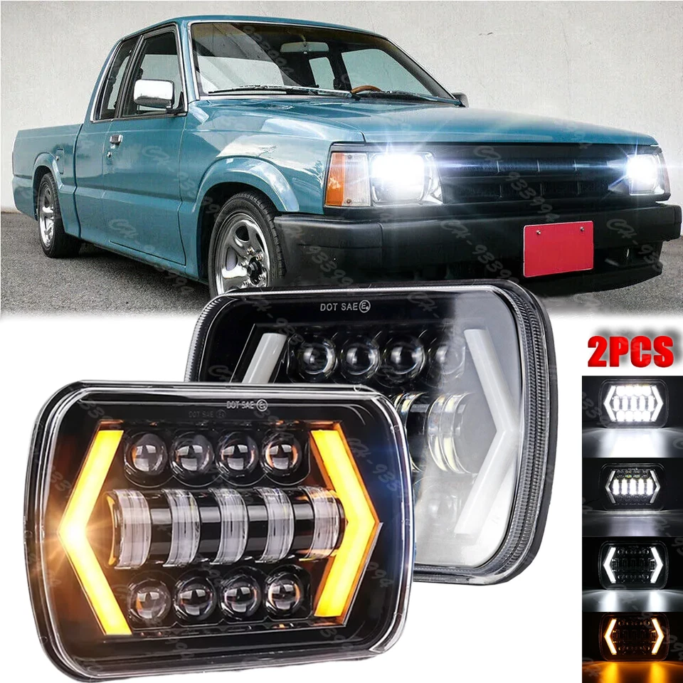 Nuevo Par de Faros LED HI/LO 130W 5x7" 7x6'' para Mazda B2000 B2200 B2600 Foto 1 de 4