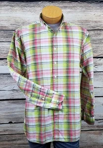 ALARA 2 Ply Egyptian Cotton Mens Long Sleeve Button Front Plaid Shirt Size XL - Bild 1 von 9