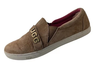 UGGS Kitlyn Charm Woman's 9.5 Tan Suede Side Gore Panels Slip on Loafer Shoe - Picture 1 of 11