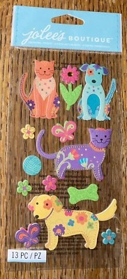 RARE Jolees Dog PUPPY LOVE Cat Kitty Kitten Butterfly Friend Flowers 3D Puppies - Image 1 of 4