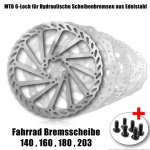 Fahrrad Bremsscheibe MTB 6-Loch für Hydraulische Scheibenbremsen aus Edelstahl - Picture 1 of 21