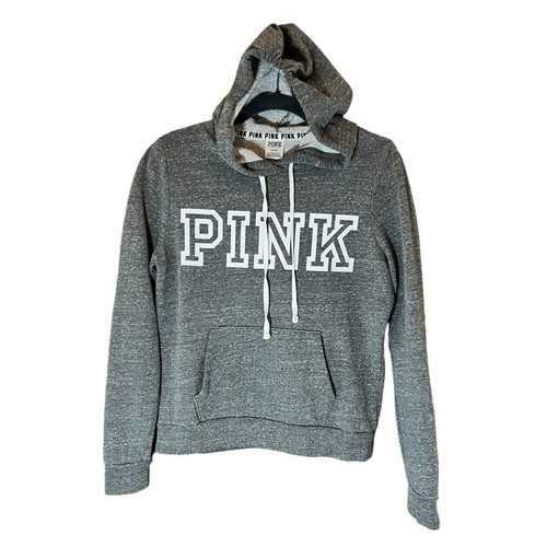 UNDERCOVER Felpa con cappuccio rosa Victoria's Secret da donna grigia taglia M manica lunga canguro con tasca