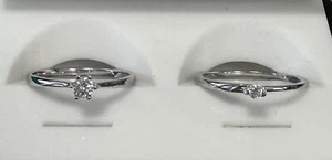 Verlobungsring silber Silberring mit Zirkonia Größe 56 Set 2 Stück - Bild 1 von 1