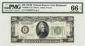 1934B $20 Federal Reserve Note Richmond Fr# 2056-E PMG Gem66 EPQ - Picture 1 of 2