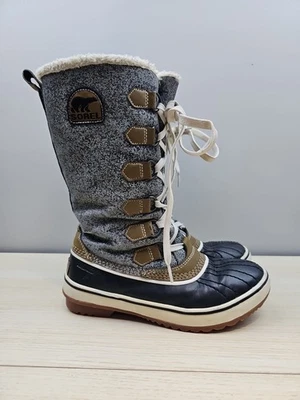 Sorel Tivoli Winter Snow Boots Womens Size 6 NL1906-237 Grey Black Waterproof - Image 1 of 4