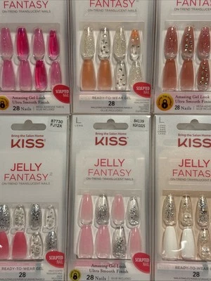 KISS NAILS JELLY FANTASYTranslucent NailsGlue-On Ballerina Shaped New Styles💅🏻 - Image 1 of 3