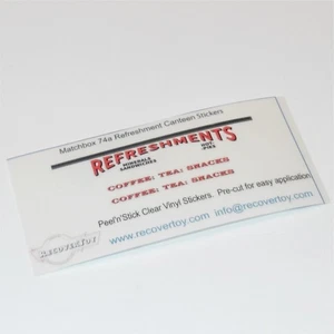 Matchbox Lesney 74a Refreshments Canteen Sticker Set - Picture 1 of 7