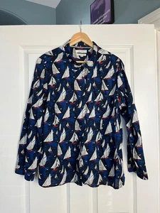 SEASALT Larissa BOOT / YACHT PRINT Langarm BIO BAUMWOLLE Shirt - UK 18 - Bild 1 von 6