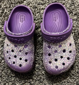 Classic Glitter Clog Purple Kids Size 10 - Picture 1 of 7